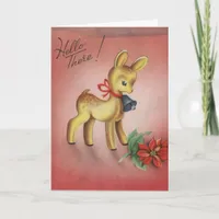 Vintage Christmas Deer Holiday Card