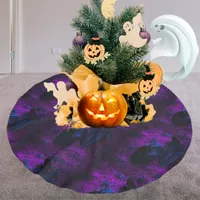 Spooky Black Blue Rose, Black Spiders, Purple, ZSG Brushed Polyester Tree Skirt