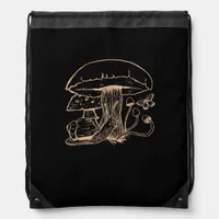 Cottagecore Aesthetic Goblincore Mushroom Snail Drawstring Bag