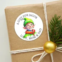 Merry Christmas | Vintage Little Elf To and From Classic Round Sticker