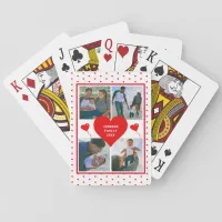 Photo Collage Family Personalized Valentine Heart Poker Cards