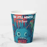 Little monster birthday party blue red paper cups