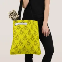 Black & Yellow Heart Pattern Coloring Go-Bag Tote