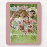 Vintage Decoration Day Girls Mouse Pad