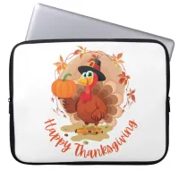 Happy Thanksgiving Typography  Laptop Sleeve