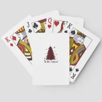 Tis The Season Red Plaid Christmas Tree Poker Cards
