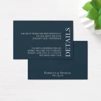 Simple Minimalist Elegant Navy Blue Text Wedding