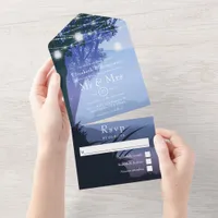 Lake Woodland Forest Mason Jars Wedding All In One Invitation