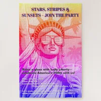 Stars, Stripes & Sunsets Lady Liberty 250th Party Jigsaw Puzzle