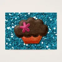 Teal Glitter and Cupcake