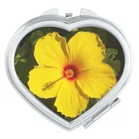 Yellow Hibiscus Flower Vanity Mirror