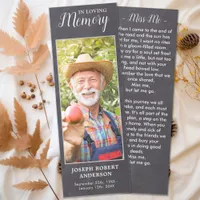 Rustic Funeral Photo Poem Prayer Sympathy Memorial Bookmarks