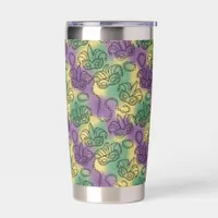Mardi Gras Masks and Beads Doodle Art Style Insulated Tumbler