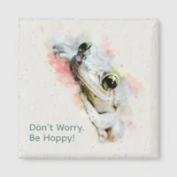 Cute Frog Watercolor Simple Square Magnet