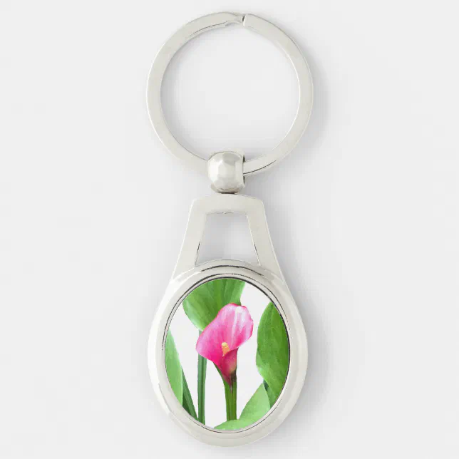 Pretty Pink Calla Lily Keychain