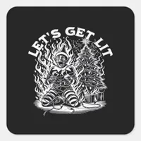 Let's Get Lit Christmas Christmas Celebration Square Sticker