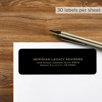 Classic Black Gold Business Return Address Label