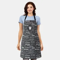 Pizza Names Cool Typographic Italian Chef Monogram Apron