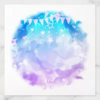 Cute Birthday Party Pastel Colors Stars Banners Envelope Liner