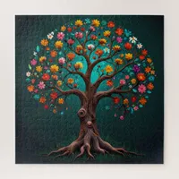 Whimsical flowering bloom Tree Jigsaw Puzzle