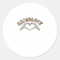 Radiology Skeleton Heart Hands Classic Classic Round Sticker