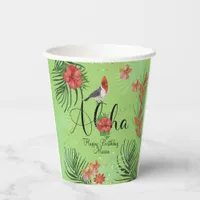 Customizable Aloha Happy Birthday Tropical  Paper Cups