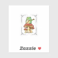 Mushroom Frog Goblincore Mycology Artistic Design Sticker