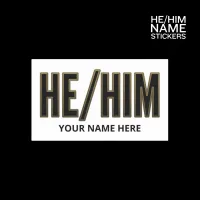 Pronouns He Him Black and Gold T-Shirt Rectangular Sticker