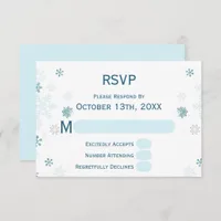 Elegant Winter Wonderland Blue Snowflake RSVP Card