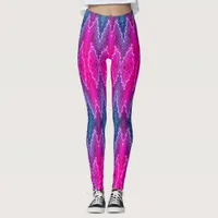 Leggings - Pink and Blue Kaleidoscope Pattern