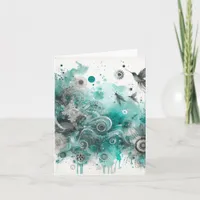 Watercolor Ephemera Vintage Blank Note Card