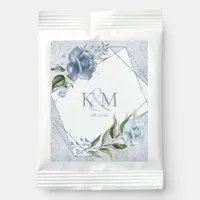Floral Sparkles Wedding Initials Dusty Blue ID889 Margarita Drink Mix