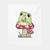Mushroom Frog Goblincore Mycology Creative Style Fleece Blanket