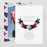 Red White and Blue American Celebration of Life Invitation
