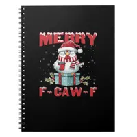 Retro Merry Christmas F-Caw-F Chicken  Notebook
