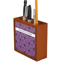 Geometric Black and Purple Brush & Pens Organizer