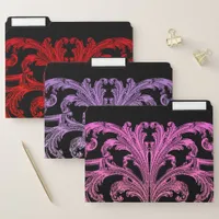 Vintage Romantic Goth Red, Violet and Pink File Folder