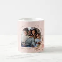 Mother photo pampas grass rose gold pink mom coffee mug