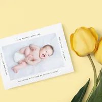 Modern Minimalist Photo New Baby Birth Announcement