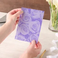 Blue Rose Pattern Vellum Paper Overlay for Wedding Vellum Invitations