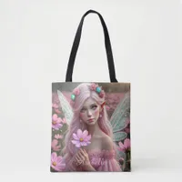 Beautiful October Fairy in Cosmos Tote Bag