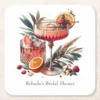 Exotic Cocktail Square Paper Coaster