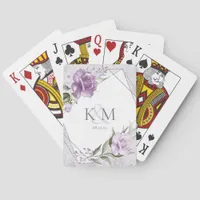 Floral Sparkles Wedding Initials Mauve ID889 Poker Cards