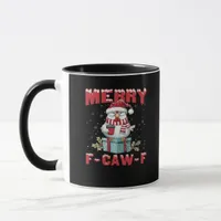 Retro Merry Christmas F-Caw-F Chicken  Mug