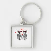 Skeleton Heart Hands Trending Modern Aesthetic Keychain