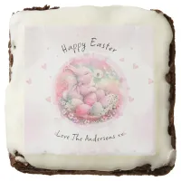 Vintage Floral Easter Bunny Easter Eggs Hearts Brownie