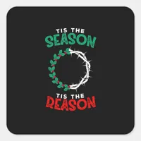 Christmas Christian - Tis The Season Square Sticker