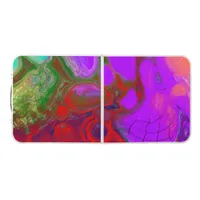 Green, Black and Purple Modern abstract art    Beer Pong Table