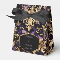 Colorful,Extravagant,Purple and Gold Favor Boxes