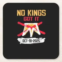 No King Patriotic Freedom No Kings In America Crea Square Paper Coaster